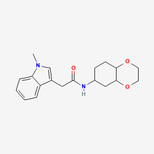 molecular formula C19H24N2O3 B2365349 2-(1-甲基-1H-吲哚-3-基)-N-(八氢苯并[b][1,4]二氧杂环-6-基)乙酰胺 CAS No. 1902926-14-0