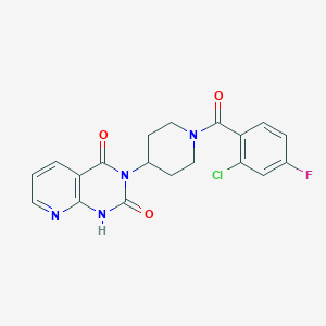molecular formula C19H16ClFN4O3 B2365354 3-(1-(2-氯-4-氟苯甲酰)哌啶-4-基)吡啶并[2,3-d]嘧啶-2,4(1H,3H)-二酮 CAS No. 2034225-61-9