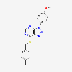 molecular formula C19H17N5OS B2365357 3-(4-甲氧基苯基)-7-[(4-甲基苯基)甲硫基]三唑并[4,5-d]嘧啶 CAS No. 863500-83-8