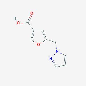 molecular formula C9H8N2O3 B2365359 5-(Pyrazol-1-ylmethyl)furan-3-carboxylic acid CAS No. 1248078-73-0