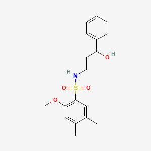 molecular formula C18H23NO4S B2365360 N-(3-羟基-3-苯基丙基)-2-甲氧基-4,5-二甲基苯磺酰胺 CAS No. 1396687-23-2