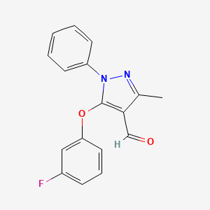 molecular formula C17H13FN2O2 B2365362 5-(3-氟苯氧基)-3-甲基-1-苯基-1H-吡唑-4-甲醛 CAS No. 926205-25-6