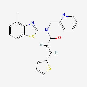 molecular formula C21H17N3OS2 B2365367 (E)-N-(4-methylbenzo[d]thiazol-2-yl)-N-(pyridin-2-ylmethyl)-3-(thiophen-2-yl)acrylamide CAS No. 899735-20-7