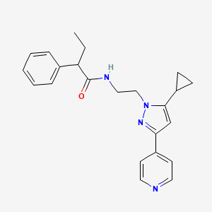 molecular formula C23H26N4O B2365371 N-(2-(5-cyclopropyl-3-(pyridin-4-yl)-1H-pyrazol-1-yl)ethyl)-2-phenylbutanamide CAS No. 1797976-71-6