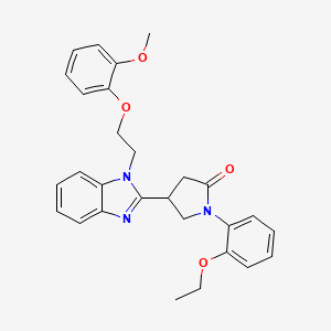 molecular formula C28H29N3O4 B2365374 1-(2-乙氧基苯基)-4-{1-[2-(2-甲氧基苯氧基)乙基]-1H-苯并咪唑-2-基}吡咯烷-2-酮 CAS No. 883642-61-3