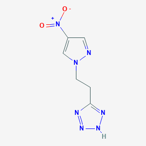 molecular formula C6H7N7O2 B2365375 5-[2-(4-Nitro-pyrazol-1-yl)-ethyl]-2H-tetrazole CAS No. 1005613-35-3