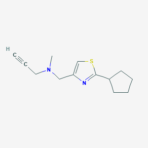 molecular formula C13H18N2S B2365384 [(2-Cyclopentyl-1,3-thiazol-4-yl)methyl](methyl)(prop-2-yn-1-yl)amine CAS No. 1808681-60-8