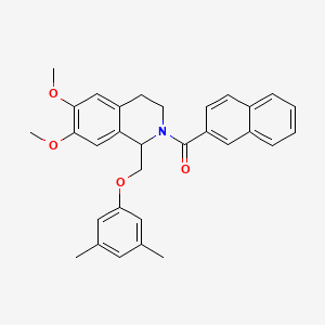 molecular formula C31H31NO4 B2365385 (1-((3,5-二甲基苯氧基)甲基)-6,7-二甲氧基-3,4-二氢异喹啉-2(1H)-基)(萘-2-基)甲酮 CAS No. 681153-89-9