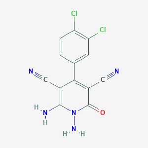 molecular formula C13H7Cl2N5O B2365387 1,6-二氨基-4-(3,4-二氯苯基)-2-氧代-1,2-二氢吡啶-3,5-二碳腈 CAS No. 725699-99-0