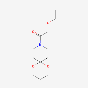 molecular formula C12H21NO4 B2365419 2-乙氧基-1-(1,5-二氧杂-9-氮杂螺[5.5]十一烷-9-基)乙酮 CAS No. 1351586-49-6