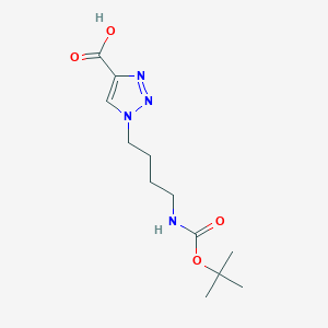 molecular formula C12H20N4O4 B2365421 1-(4-{[(叔丁氧羰基)氨基}丁基)-1H-1,2,3-三唑-4-羧酸 CAS No. 1909347-70-1