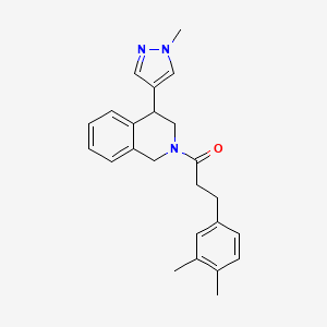 molecular formula C24H27N3O B2365431 3-(3,4-二甲基苯基)-1-(4-(1-甲基-1H-吡唑-4-基)-3,4-二氢异喹啉-2(1H)-基)丙酮 CAS No. 2194904-30-6