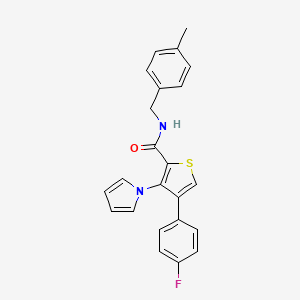 molecular formula C23H19FN2OS B2365436 4-(4-氟苯基)-N-(4-甲基苄基)-3-(1H-吡咯-1-基)噻吩-2-甲酰胺 CAS No. 1291842-57-3