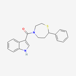 molecular formula C20H20N2OS B2365439 (1H-吲哚-3-基)(7-苯基-1,4-噻氮杂环-4-基)甲酮 CAS No. 1797288-74-4