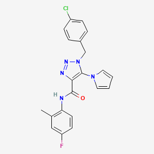 molecular formula C21H17ClFN5O B2365442 1-(4-氯苄基)-N~4~-(4-氟-2-甲苯基)-5-(1H-吡咯-1-基)-1H-1,2,3-三唑-4-甲酰胺 CAS No. 1251580-41-2