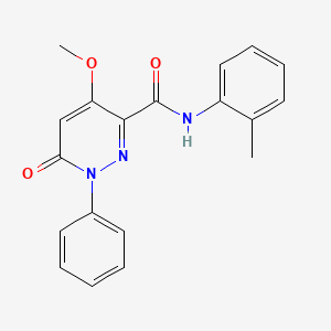 molecular formula C19H17N3O3 B2365449 4-甲氧基-N-(2-甲基苯基)-6-氧代-1-苯基吡啶并嘧啶-3-甲酰胺 CAS No. 1004640-26-9