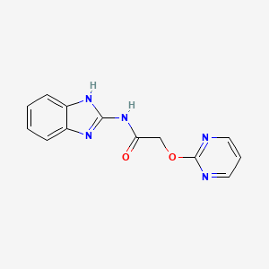 molecular formula C13H11N5O2 B2365452 N-(1H-苯并[d]咪唑-2-基)-2-(嘧啶-2-氧基)乙酰胺 CAS No. 1251635-26-3