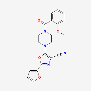 B2365454 2-(Furan-2-yl)-5-(4-(2-methoxybenzoyl)piperazin-1-yl)oxazole-4-carbonitrile CAS No. 915894-08-5