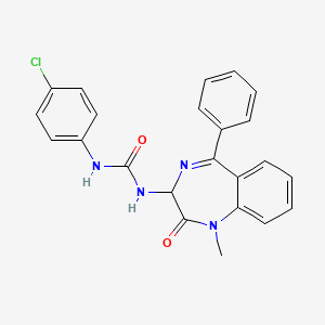 B2365455 1-(4-chlorophenyl)-3-(1-methyl-2-oxo-5-phenyl-2,3-dihydro-1H-1,4-benzodiazepin-3-yl)urea CAS No. 118018-41-0