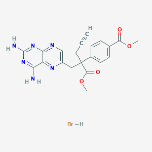 B2365461 Methyl 4-(2-((2,4-diaminopteridin-6-yl)methyl)-1-methoxy-1-oxopent-4-yn-2-yl)benzoate hydrobromide CAS No. 1548618-47-8