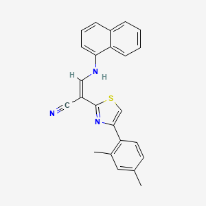 molecular formula C24H19N3S B2365466 (Z)-2-(4-(2,4-dimethylphenyl)thiazol-2-yl)-3-(naphthalen-1-ylamino)acrylonitrile CAS No. 477187-91-0