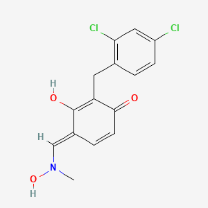 B2365468 (E)-({3-[(2,4-dichlorophenyl)methyl]-2,4-dihydroxyphenyl}methylidene)(methyl)oxidoazanium CAS No. 478248-64-5