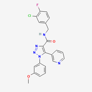 molecular formula C22H17ClFN5O2 B2365473 N-(3-氯-4-氟苄基)-1-(3-甲氧基苯基)-5-(吡啶-3-基)-1H-1,2,3-三唑-4-甲酰胺 CAS No. 1251690-28-4