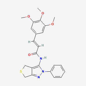 molecular formula C23H23N3O4S B2365474 (E)-N-(2-苯基-4,6-二氢-2H-噻吩并[3,4-c]吡唑-3-基)-3-(3,4,5-三甲氧基苯基)丙烯酰胺 CAS No. 476458-01-2