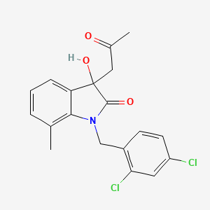 B2365475 1-(2,4-dichlorobenzyl)-3-hydroxy-7-methyl-3-(2-oxopropyl)-1,3-dihydro-2H-indol-2-one CAS No. 881078-03-1