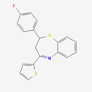 molecular formula C19H14FNS2 B2365496 2-(4-氟苯基)-4-(噻吩-2-基)-2,3-二氢-1,5-苯并噻zepine CAS No. 307341-81-7