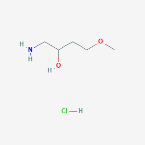 molecular formula C5H14ClNO2 B2365500 1-氨基-4-甲氧基丁醇；盐酸盐 CAS No. 2490418-58-9