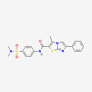 molecular formula C21H20N4O3S2 B2365511 N-(4-(N,N-二甲基磺酰氨基)苯基)-3-甲基-6-苯基咪唑并[2,1-b]噻唑-2-甲酰胺 CAS No. 898656-56-9