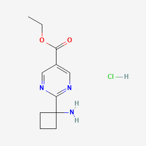 B2365520 Ethyl 2-(1-aminocyclobutyl)pyrimidine-5-carboxylate;hydrochloride CAS No. 2460756-39-0