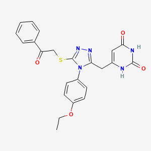 6-[[4-(4-ethoxyphenyl)-5-phenacylsulfanyl-1,2,4-triazol-3-yl]methyl]-1H-pyrimidine-2,4-dione