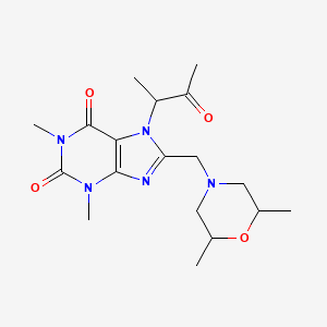 8-((2,6-dimethylmorpholino)methyl)-1,3-dimethyl-7-(3-oxobutan-2-yl)-1H-purine-2,6(3H,7H)-dione