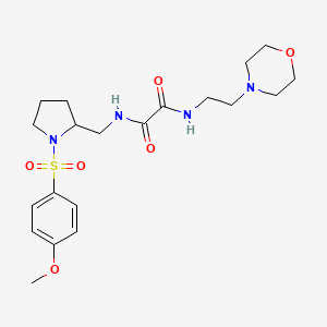 molecular formula C20H30N4O6S B2365556 N1-((1-((4-甲氧基苯基)磺酰基)吡咯烷-2-基)甲基)-N2-(2-吗啉基乙基)草酰胺 CAS No. 896288-37-2