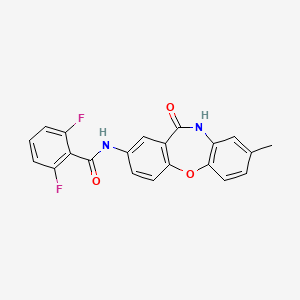 molecular formula C21H14F2N2O3 B2365559 2,6-difluoro-N-(8-methyl-11-oxo-10,11-dihydrodibenzo[b,f][1,4]oxazepin-2-yl)benzamide CAS No. 922030-74-8