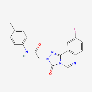 molecular formula C18H14FN5O2 B2365562 2-(9-氟-3-氧代-[1,2,4]三唑并[4,3-c]喹唑啉-2(3H)-基)-N-(对甲苯基)乙酰胺 CAS No. 1286712-93-3