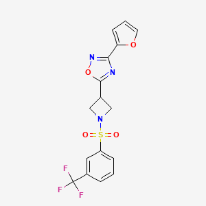 3-(Furan-2-yl)-5-(1-((3-(trifluoromethyl)phenyl)sulfonyl)azetidin-3-yl)-1,2,4-oxadiazole