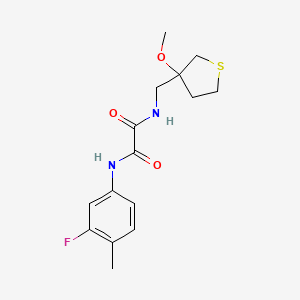 molecular formula C15H19FN2O3S B2365570 N1-(3-fluoro-4-methylphenyl)-N2-((3-methoxytetrahydrothiophen-3-yl)methyl)oxalamide CAS No. 1448123-81-6