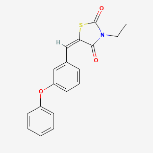 molecular formula C18H15NO3S B2365574 (5E)-3-乙基-5-[(3-苯氧基苯基)亚甲基]-1,3-噻唑烷-2,4-二酮 CAS No. 692279-40-6