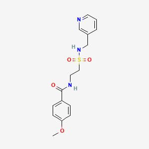 molecular formula C16H19N3O4S B2365592 4-甲氧基-N-(2-(N-(吡啶-3-基甲基)磺酰基)乙基)苯甲酰胺 CAS No. 899739-60-7