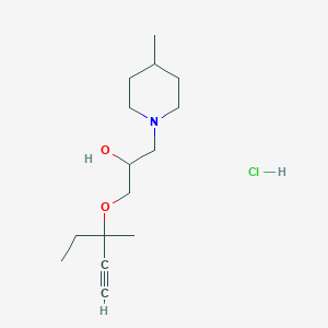 molecular formula C15H28ClNO2 B2365610 1-((3-Methylpent-1-yn-3-yl)oxy)-3-(4-methylpiperidin-1-yl)propan-2-ol hydrochloride CAS No. 1185135-25-4