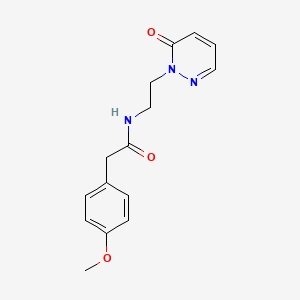 molecular formula C15H17N3O3 B2365613 2-(4-methoxyphenyl)-N-(2-(6-oxopyridazin-1(6H)-yl)ethyl)acetamide CAS No. 1049493-18-6