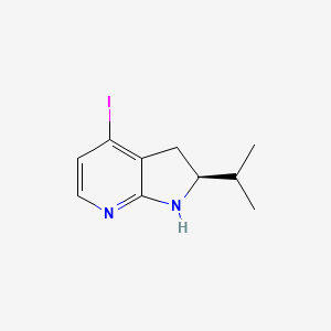 molecular formula C10H13IN2 B2365616 (2S)-4-Iodo-2-isopropyl-2,3-dihydro-1H-pyrrolo[2,3-b]pyridine CAS No. 2366997-22-8