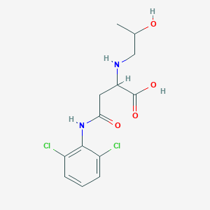 molecular formula C13H16Cl2N2O4 B2365621 4-((2,6-Dichlorophenyl)amino)-2-((2-hydroxypropyl)amino)-4-oxobutanoic acid CAS No. 1047980-48-2