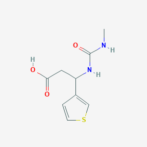 molecular formula C9H12N2O3S B2365626 3-(Methylcarbamoylamino)-3-thiophen-3-ylpropanoic acid CAS No. 1089495-68-0