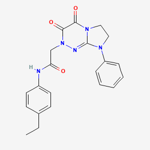 molecular formula C21H21N5O3 B2365632 2-(3,4-dioxo-8-phenyl-3,4,7,8-tetrahydroimidazo[2,1-c][1,2,4]triazin-2(6H)-yl)-N-(4-ethylphenyl)acetamide CAS No. 941975-64-0