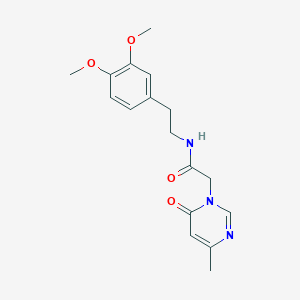 molecular formula C17H21N3O4 B2365635 N-(3,4-dimethoxyphenethyl)-2-(4-methyl-6-oxopyrimidin-1(6H)-yl)acetamide CAS No. 1203007-07-1