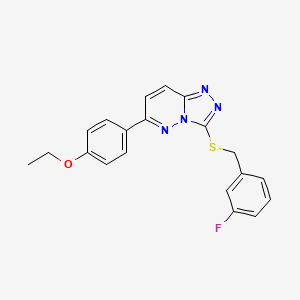 molecular formula C20H17FN4OS B2365636 6-(4-Ethoxyphenyl)-3-((3-fluorobenzyl)thio)-[1,2,4]triazolo[4,3-b]pyridazine CAS No. 941994-86-1